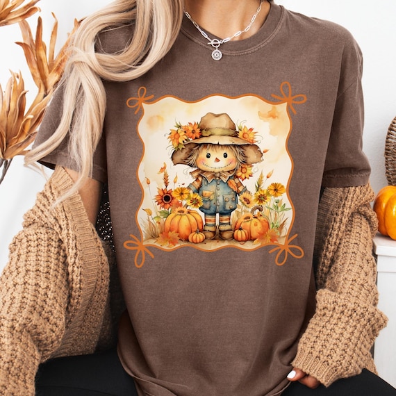 Cute Scarecrow png Coquette Fall PNG Fall Vibes Sublimation Design png Fall Pumpkin png Fall Scarecrow png Girly Fall png Preppy Fall png