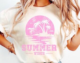 Summer Vibes PNG Summer Sublimation Design Retro Summer png Beach png Hello Summer Vacation png Summer Break shirt Trendy Summer Shirt png