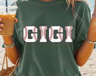Gigi Baseball PNG Baseball-Oma-Sublimationsdesign (nur digitaler Download) Gigi Glitzer-Baseball-Shirt-Druck Gigi Shirt-Design