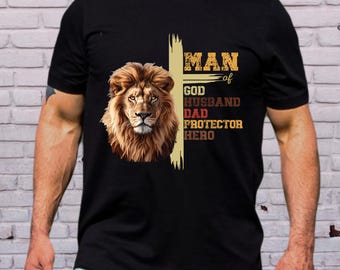 Dad Man of God PNG Dad Sublimation Design Father PNG Man of God Dad Protector Hero Clipart Dad Shirt Christmas Gift for Dad PNG