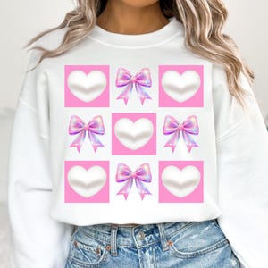 Coquette Valentine&#39;s Hearts, Valentine Bows, Valentines Shirt PNG Pink Valentines Png Love Png Girls Valentine PNG Valentines Day Shirt