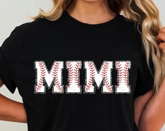Mimi Baseball PNG Baseball Grandma Sublimation Design Digital Download Only Mimi Glitter Baseball Shirt Print Mimi Shirt Design