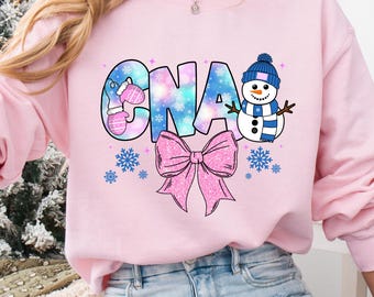 Cute CNA png Coquette CNA Glitter Bow png, Nurse Assistant Sublimation Preppy CNA Life png Nursing Assistant png Snow Day png  Winter Vibes