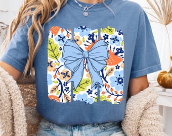 Cute Wildflower Bow PNG Coquette Floral Bow Sublimation Design Girly Flower png Spring Bow png Summer png Preppy Floral Bow png