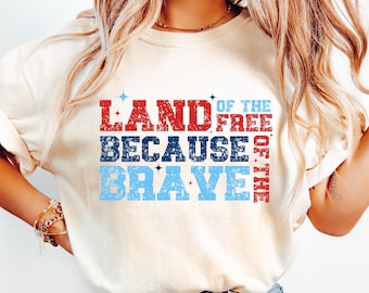 Land Of The Free Because Of The Brave Png Retro 4th of July Png America Coquette Png Retro USA Png Independence Day Png Patriotic png USA