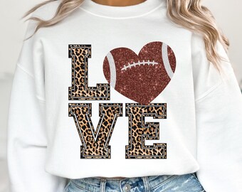 Football Love PNG Sublimation Design, Digital Download Only, Football Clipart, Game Day png, Football Sunday png, Game Time, Sunday Funday