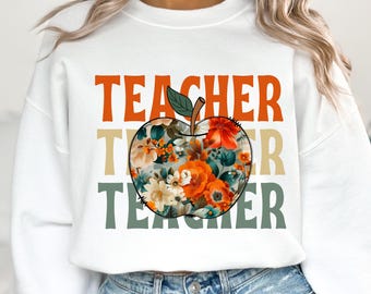Boho Teacher PNG Sublimation Design Coquette Teacher Clipart Digital Download Only Apple png Cute Teacher Shirt png Teacher Sweatshirt