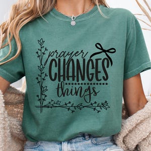 La prière change les choses PNG Design par sublimation chrétienne fichier de découpe numérique verset de la Bible chemise PNG Coquette motivant Girly Christian png