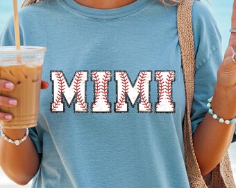Mimi Baseball PNG Baseball-Oma-Sublimationsdesign (nur digitaler Download) Mimi Glitzer-Baseball-Shirt-Druck Mimi Shirt-Design