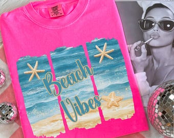 Beach Vibes PNG Projekt sublimacji plażowej Projekt koszulki plażowej Kokietka Lato PNG Retro Summer Vibes Png Życie na plaży Png Plażowa laska png
