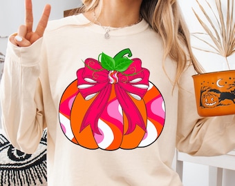 Retro Pumpkin PNG Cute Halloween png Preppy Pumpkin png Groovy Coquette png Girly Fall Pumpkin Design Trendy Fall design Fall png Autumn PNG