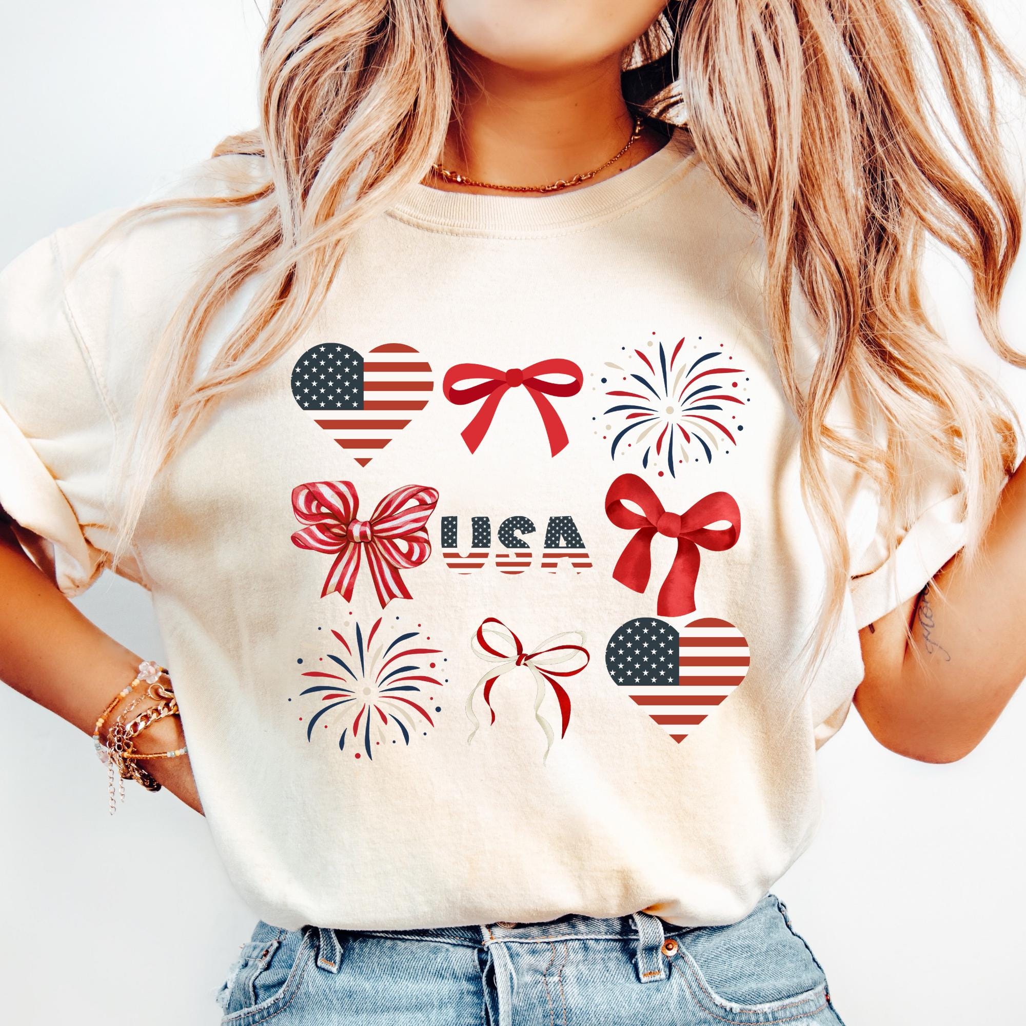 Coquette American Flag PNG Coquette Bow Png July 4th Sublimation ...