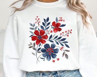 Cottagecore PNG Boho Blume Clipart Digital Download Vintage Wildblumen Sublimation Tshirt design png 4. Juli American PNG