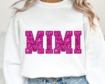 Mimi PNG Faux Sequin Mimi Sublimation Design Digital Download Only Grandma Gift Png Clip art png Pink Gigi Design Grandmother png Nana png