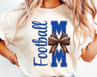 Mãe Orgulhosa PNG Design de Sublimação de Futebol Laço de Futebol png Mãe de Jogador de Futebol png Coquette Dia de Jogo png Cores Azul e Cinza do Time Mãe de Jogador de Futebol png