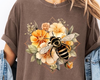 Honey Bee PNG Bee Sublimation Design PNG Country Tshirt png Digital Download Floral Bee Boho Flowers Clipart Inspriational PNG Honeycomb png