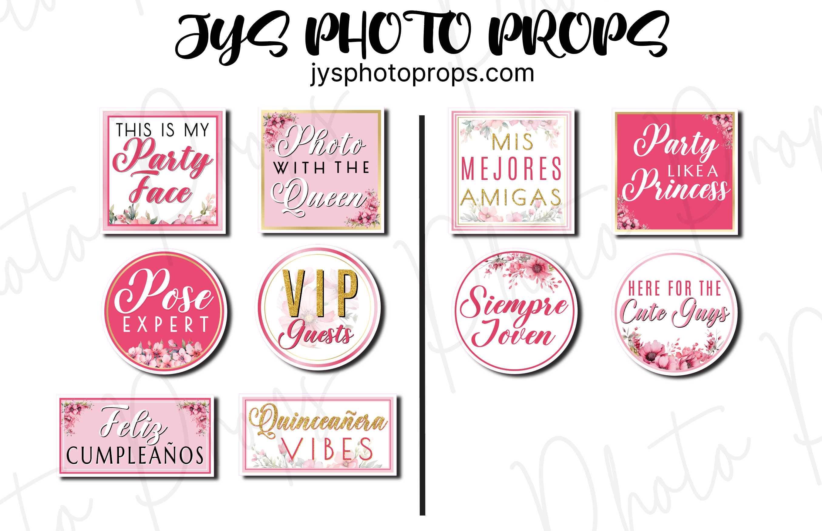 Quince Photo Booth Props, Custom Photo Booth Props, Photo Booth Decor ...