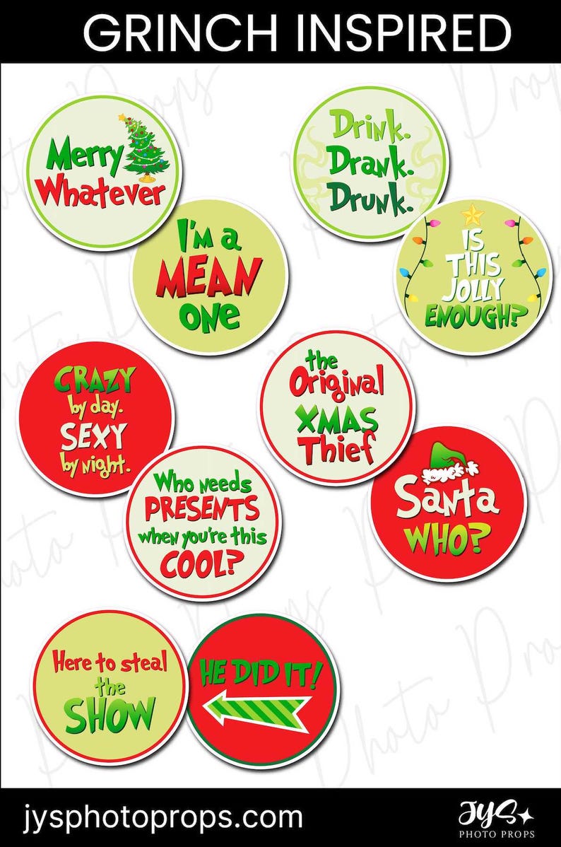 Green One Inspired Photo Booth Props - Etsy