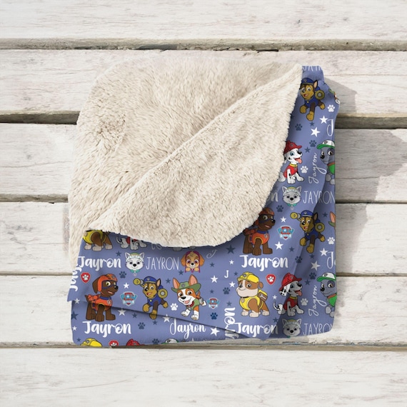 Custom Paw Patrol Sherpa Blanket: Soft Fleece Baby/Toddler Gift