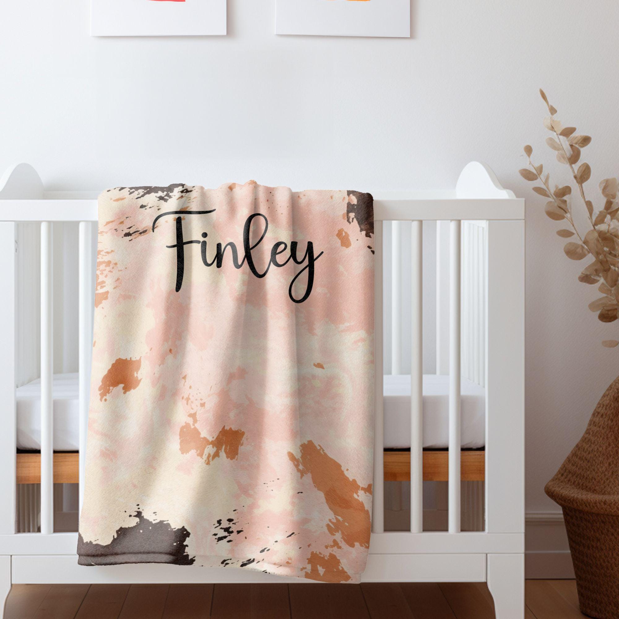 Cow Print Minky Baby Blanket: Western Farm Nursery Decor