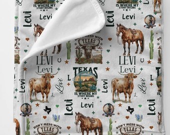 Personalized Texas Name Blanket: Longhorn Nursery Decor