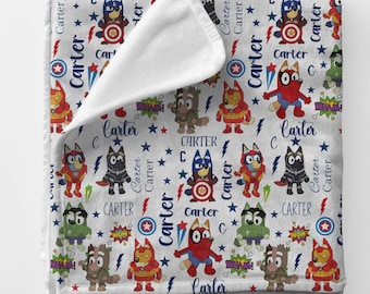 Custom Superhero Captain Blanket, Superhero Baby Blanket, Soft Minky Blanket