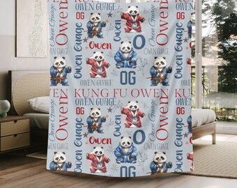 Personalisierte Kung Fu Panda Decke: Martial Arts Minky Decke