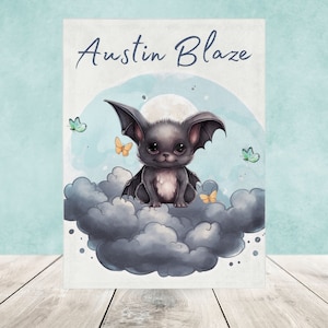 Bat Security Blanket Personalized Name Bat Lovey Blanket Kids Name Bat Blanket Baby Toddlers Baby Bat Gift For Girl Boy Baby Shower Gift