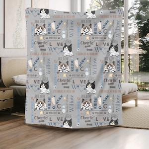 Personalized Cat Blanket: Funny Cat Lover Gift