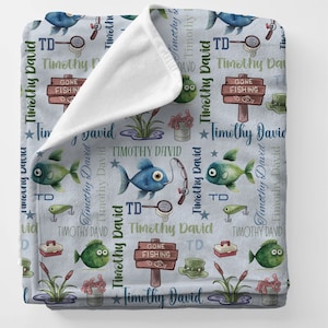 Cobertor de bebê com tema de pesca, cobertor de pesca para meninos, cobertor de pesca para crianças, cobertor de berçário de pesca, cobertor de menino, pesca