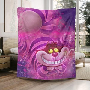 Cheshire Cat Minky Blanket: Personalized Alice In Wonderland Throw