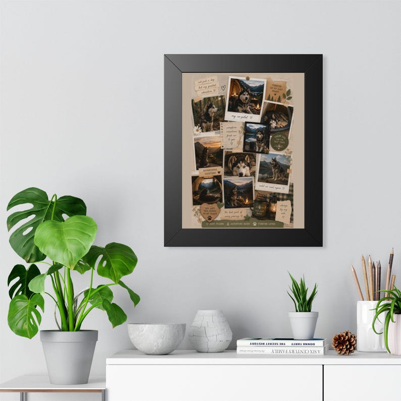 Personalized Pet Memorial Framed Print | Custom Dog Memory Collage | Rainbow Bridge Keepsake Gift | Photo Memorial for Loss of Dog image 5