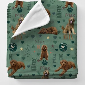 Personalized Goldendoodle Minky Blanket: Custom Dog Name Gift