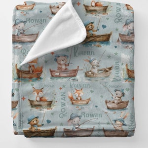Cobertor de bebê com tema de pesca, cobertor de pesca de bebê colorido sábio personalizado, cobertor de bebê, cobertor de pesca de bebê menino, presente de chá de bebê,