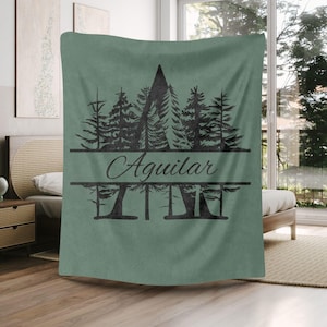 Personalized Forest Family Name Blanket: Nature Lover Gift