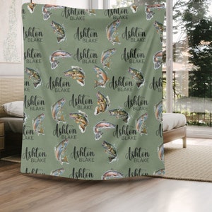 Cobertor de pesca para bebês meninos, cobertor de pesca personalizado para bebês, cobertor de pesca personalizado para crianças pequenas, cobertor para bebês com tema de pesca, presente para bebês