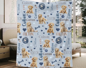 Personalisierte Golden Doodle Minky Babydecke: Hundeliebhaber Geschenk