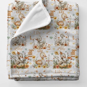 Personalized Goose Baby Blanket: Minky Fleece Lovey