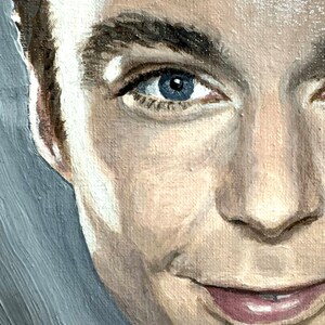 Handmade original oil painting of Jim Parsons as Sheldon Cooper from The Big Bang Theory image 2
