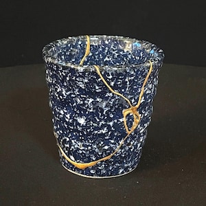 Kintsugi Cup - 6 Breaks: Golden Repair, Wabi Sabi Decor