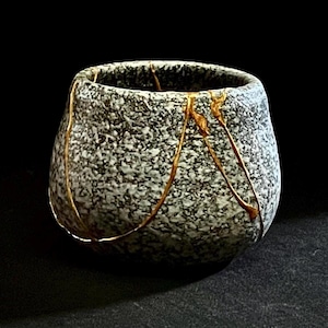 Kintsugi Bowl - 11 Breaks: Golden Repair, Wabi Sabi Decor