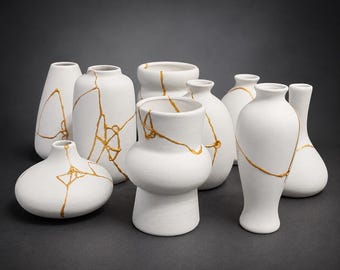 Kintsugi Small Unglazed Vases