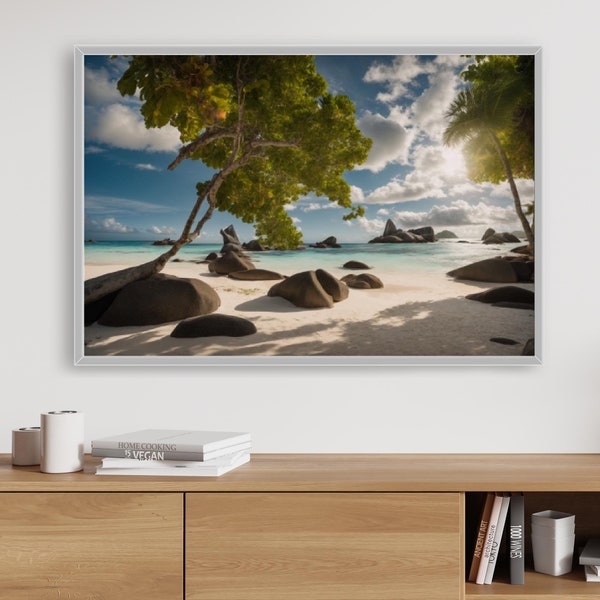 Anse Source d'Argent Art Print | Seychelles Wall Art | Download | Poster of Relaxing Seychelles Day Time Scene