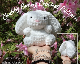 Crochet Chubby Bunny Amigurumi Pattern - Fluffy Yarn Modification Included - Soft Bunny Pattern - PDF Chubby Bunny - English Bunny Pattern