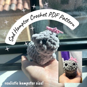 Sad Hampter Crochet Pattern - Tiktok Meme - Tiktok Hamster - (PDF File) - Original Pattern - Hand Sized Hamster - Viral Tiktok Pattern