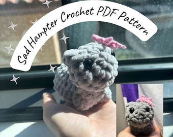 Sad Hampter Crochet Pattern - Tiktok Meme - Tiktok Hamster - (PDF File) - Original Pattern - Hand Sized Hamster - Viral Tiktok Pattern