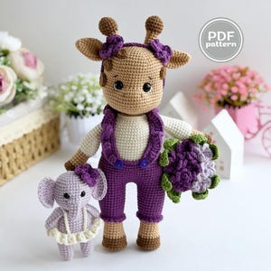 Crochet Giraffe, Elephant, Flower Pot Pattern | Amigurumi Bundle 3-in-1 (PDF Download)