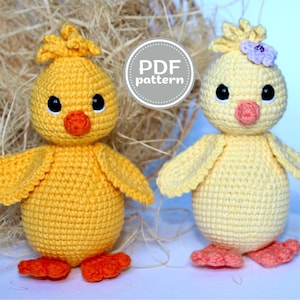 Crochet Chicken Pattern – Cute Easter Amigurumi Decor, Step-by-Step Tutorial, PDF Easter Crochet Toy