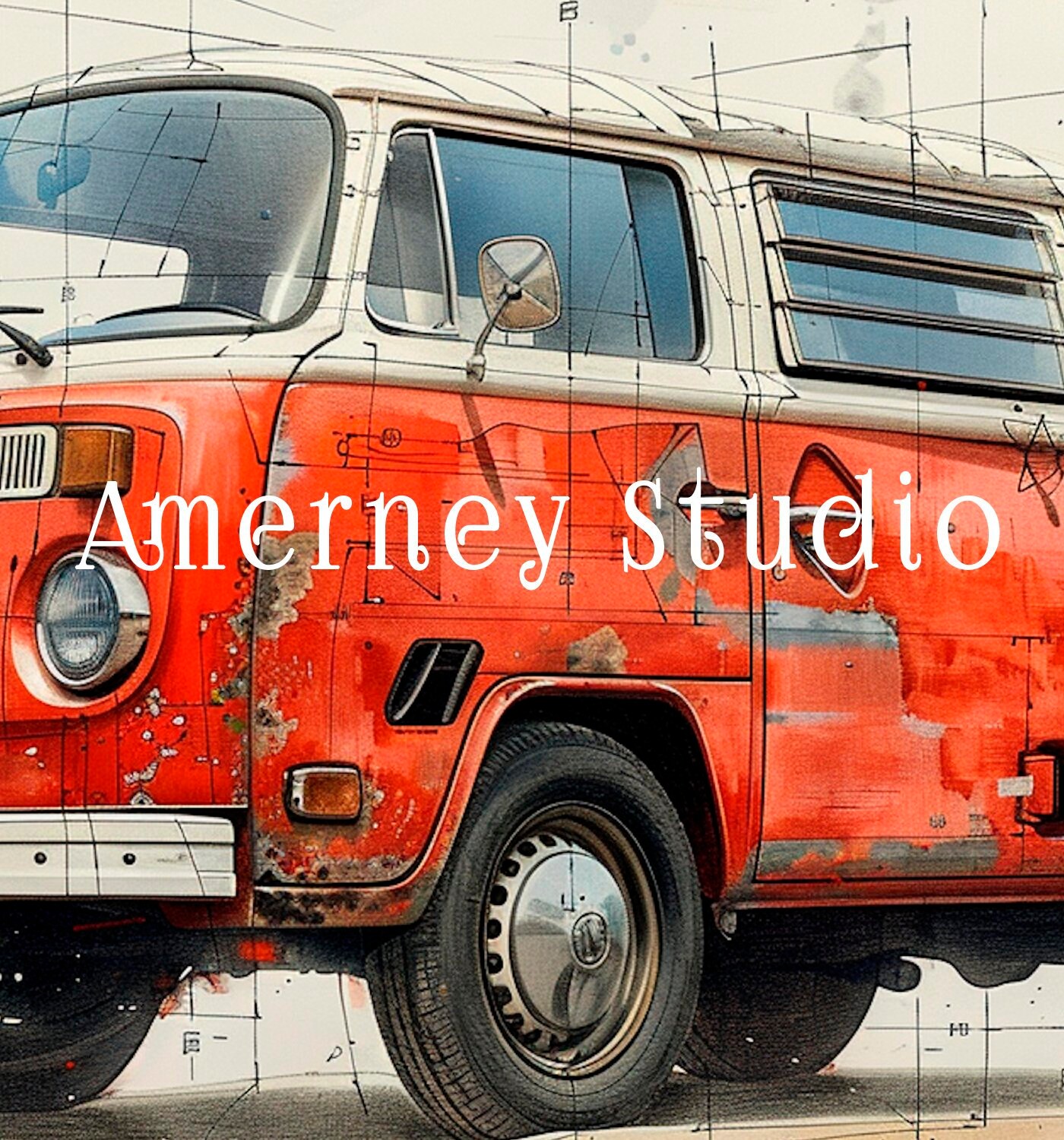 Vintage Volkswagen Camper Van Wall Art, Vintage Van Digital Prints
