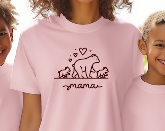 Camisa de mamá oso / Colores cómodos Camisa de mamá / Regalo del Día de la Madre / Camisa de mamá / Camisa de mamá / Camisa de mamá / Regalo de camiseta para ella / Regalo para mamá